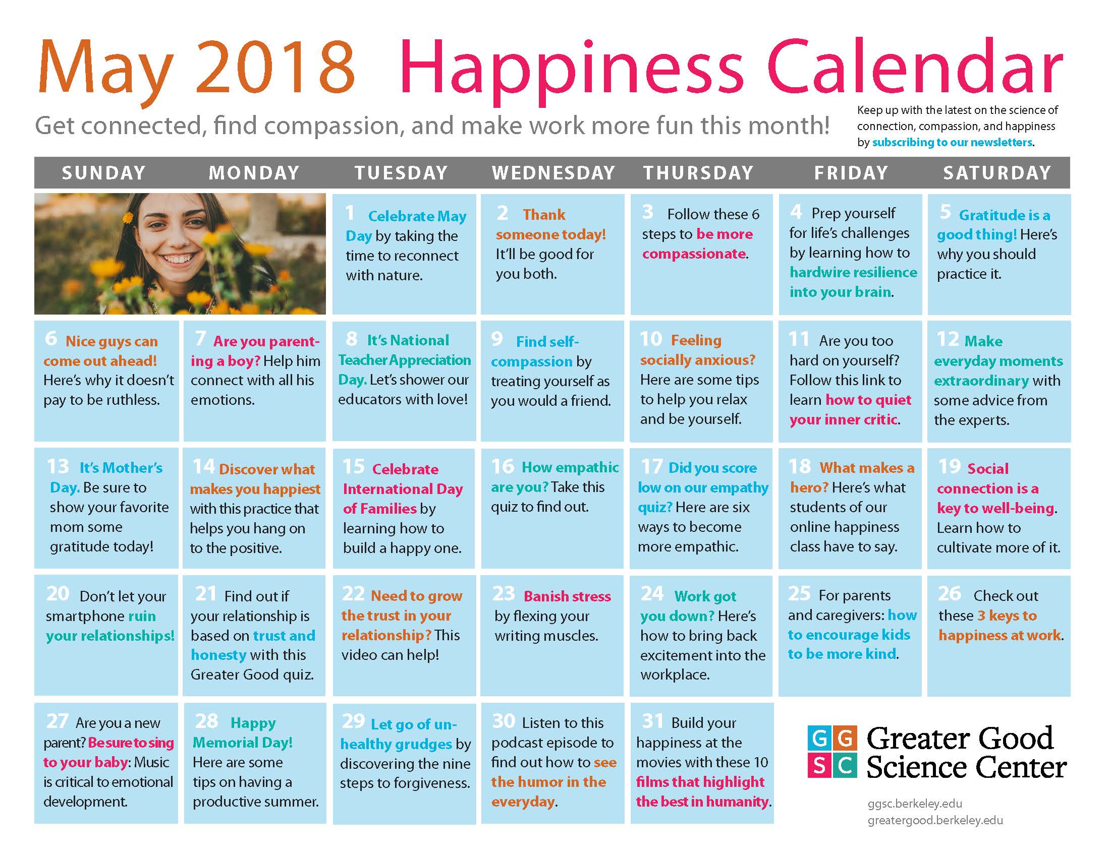 Связь на месяц. Quiz Happiness. May Happiness. How to gratitude. Action for Happiness Calendar.